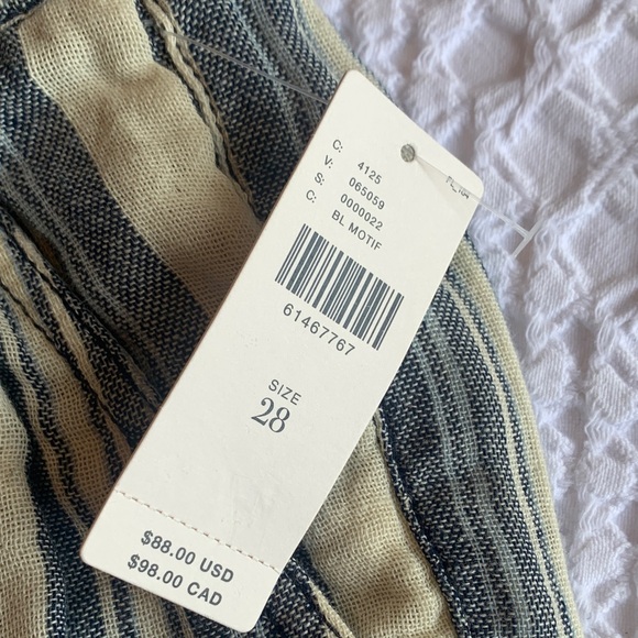 Anthropologie Pilcro Striped Blue and Cream Women's Shorts - Picture 10 of 16